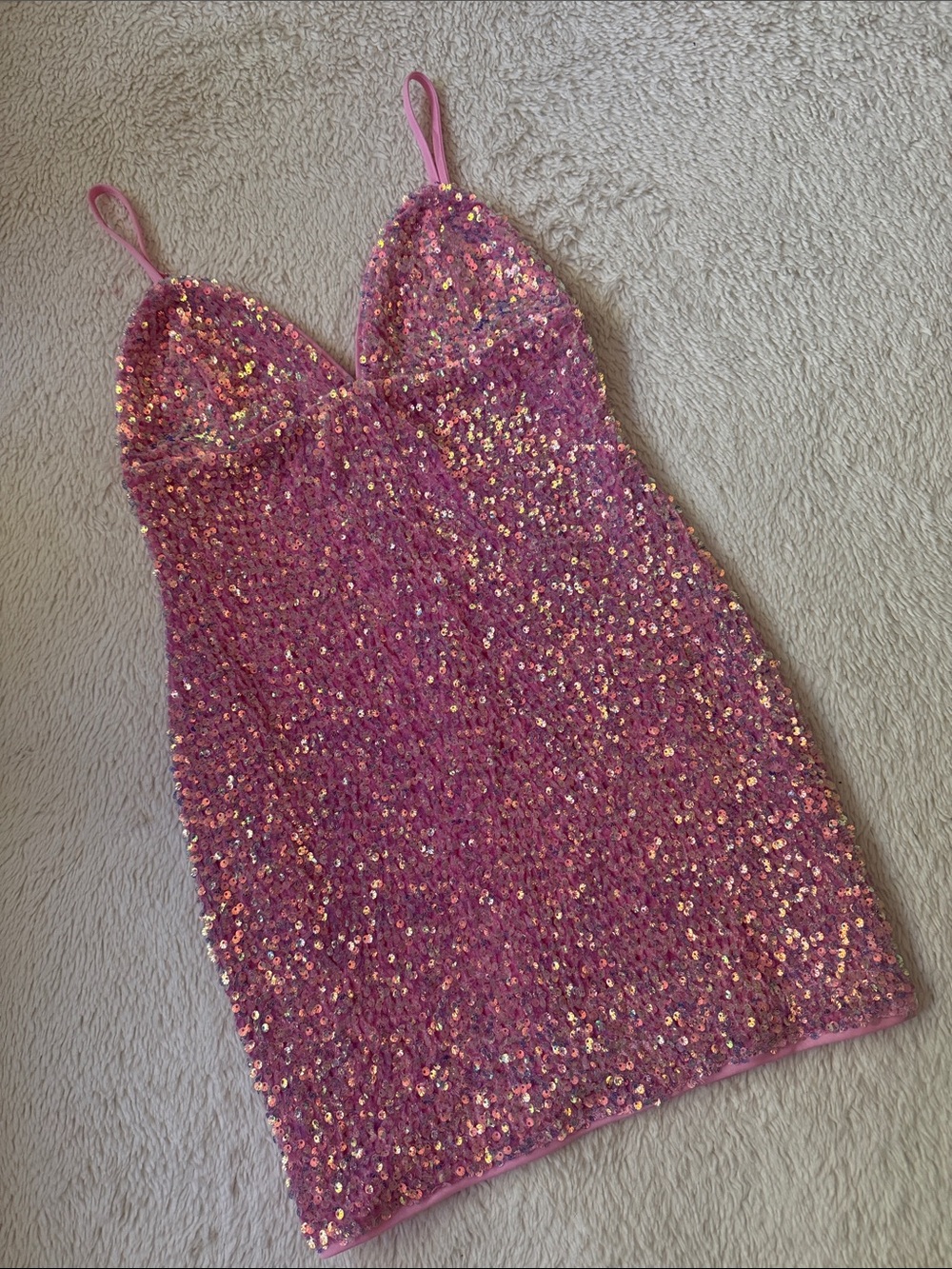 Lulu’s Pink Sequin Mini Dress